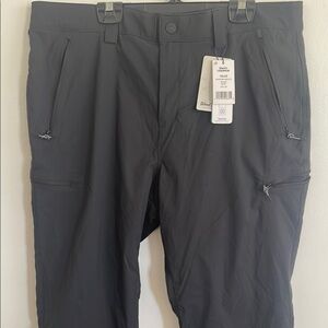 Black Cargo Pants with Sturdy Fabric and Flat Waistband lined windriver